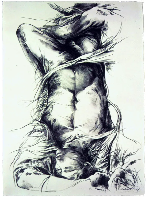 Ilustración para el libro Le château de hors de Bernard Nöel / 1979 / Litografía / 38 x 28