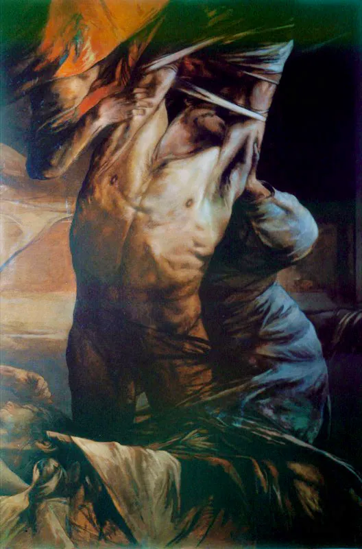 1980 / leo sobre lienzo / Trptico,195 x 390 cm 