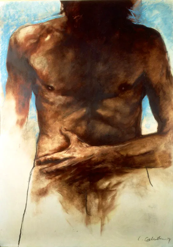 1984 / leo, sanguina y pastel sobre papel / 145 x 115 cm 