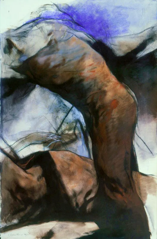 1986 / Pigmentos de óleo sobre papel / 190 x 120 cm