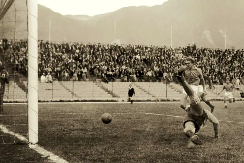 Alfredo Di Stfano, goleador de El Dorado colombiano, con 96 tantos. 