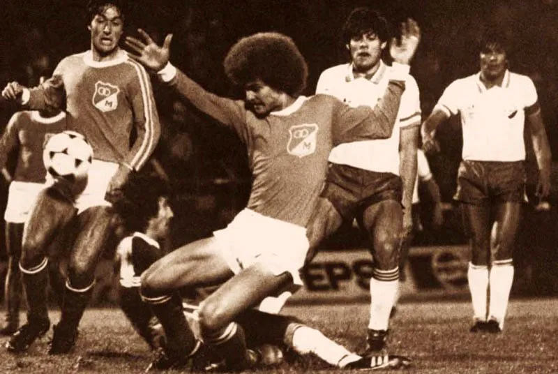 Carlos Pibe Valderrama cuando jugaba con Millonarios en 1984. 