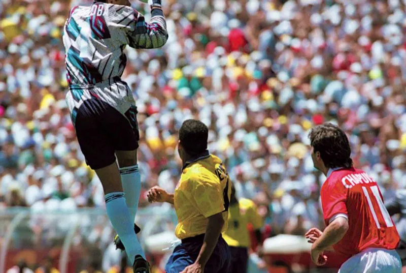 La nica victoria colombiana en el Mundial de 1994 fue ante Suiza, en su tercer encuentro del Grupo A, con goles de Herman Carepa Gaviria y Harold Lozano. 