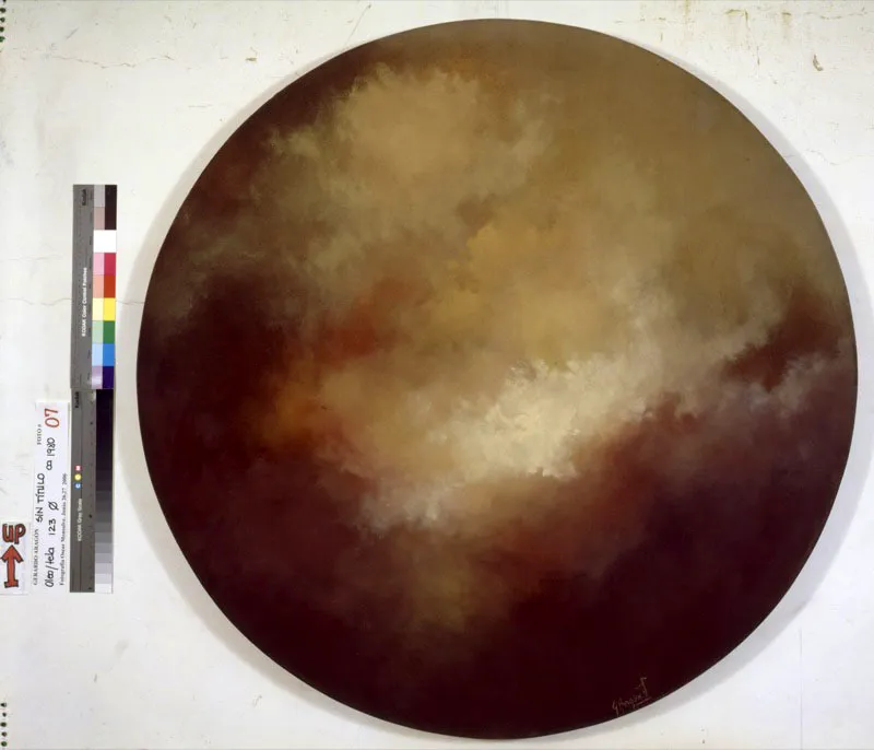 Serie “Orbis” / Sin título / ca.1985 / Óleo sobre lienzo / 123 cm diámetro
