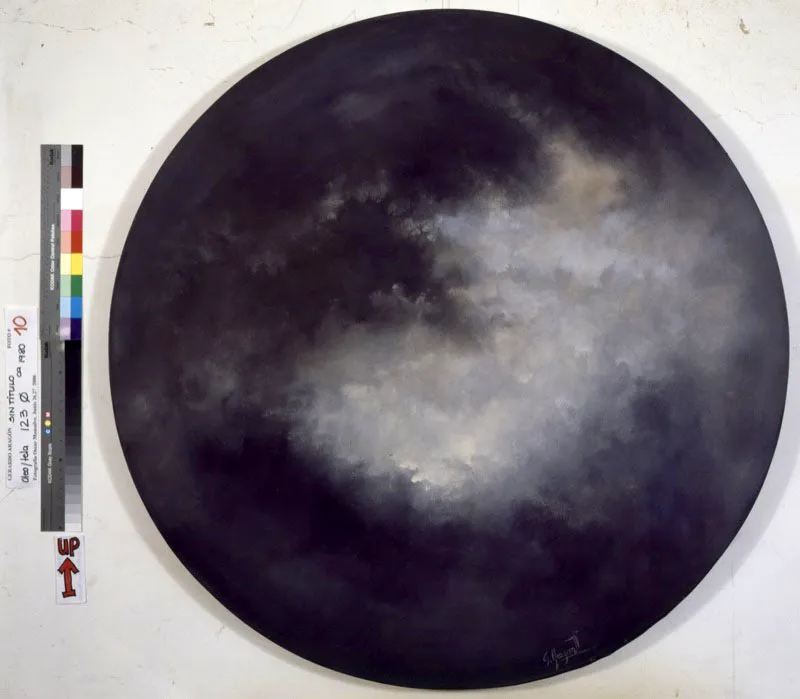 Serie “Orbis” / Sin título / ca.1985 / Óleo sobre lienzo / 123 cm diámetro