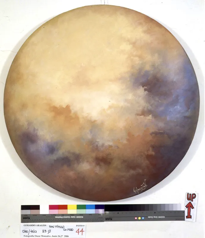 Serie “Orbis” / Sin título / ca.1987 / Óleo sobre lienzo / 83 cm diámetro