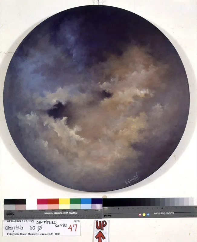 Serie “Orbis” / Sin título / ca.1986 / Óleo sobre lienzo / 60 cm diámetro