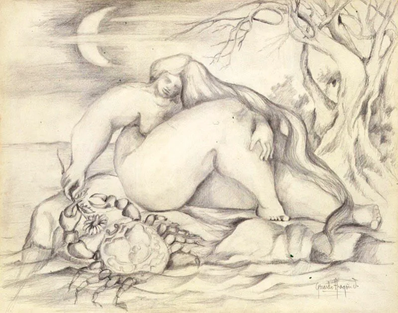 Cáncer/ 1969-1972 / Lápiz sobre papel / 26,5 x 33,5 cm
