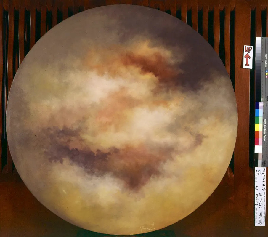 Serie “Orbis” / Sin título / 1985 / Óleo sobre lienzo / 123 cm diámetro