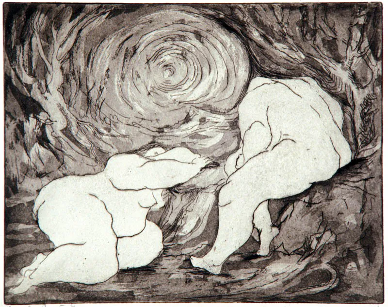 The beginning / 1967 / Grabado, punta seca / 18 x 22,2 cm 