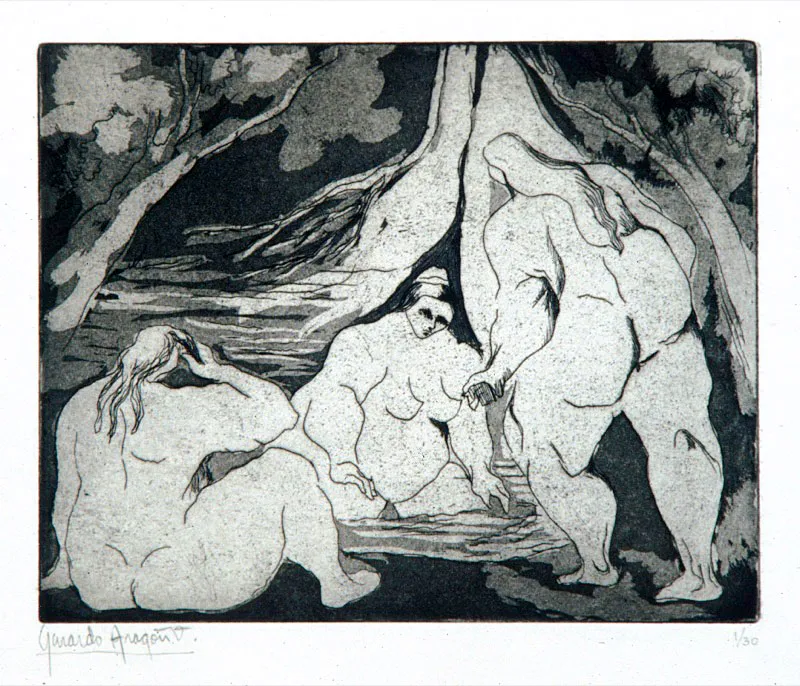Bathers / 1967 / Grabado, punta seca / 19,5 x 23 cm