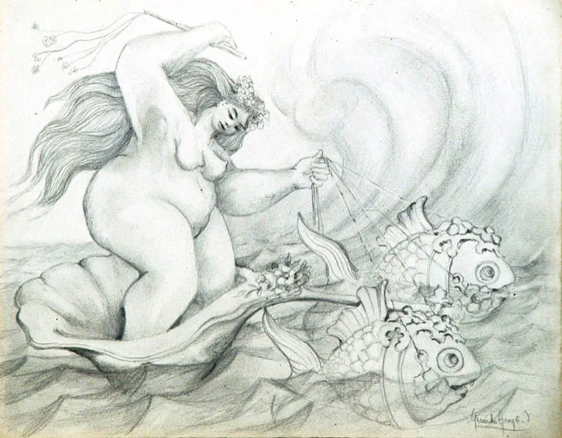 Piscis / 1969-1972 / Lápiz sobre papel / 26,5 x 33,5 cm