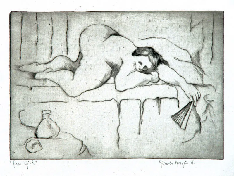 Fan girl / 1967 / Grabado, punta seca / 18,5 x 22,5 cm