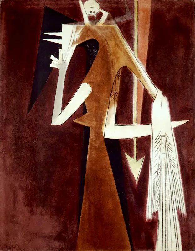 Wifredo Lam / Sagua La Grande (Cuba), 1902 - París (Francia), 1982 / Sin título n.o12 / 1953 / Óleo sobre tela / 124,5 x 99 cm / Registro 3876 / Ingreso a la colección: febrero de 1998