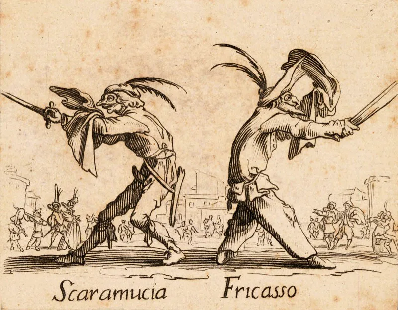 Jacques Callot  / Nancy (Francia), 1592 - 1635 / Scaramucia & Fricasso / 1622 / Aguafuerte sobre papel / 7 x 9 cm / Registro 4766 / Ingreso a la coleccin: diciembre de 2007  