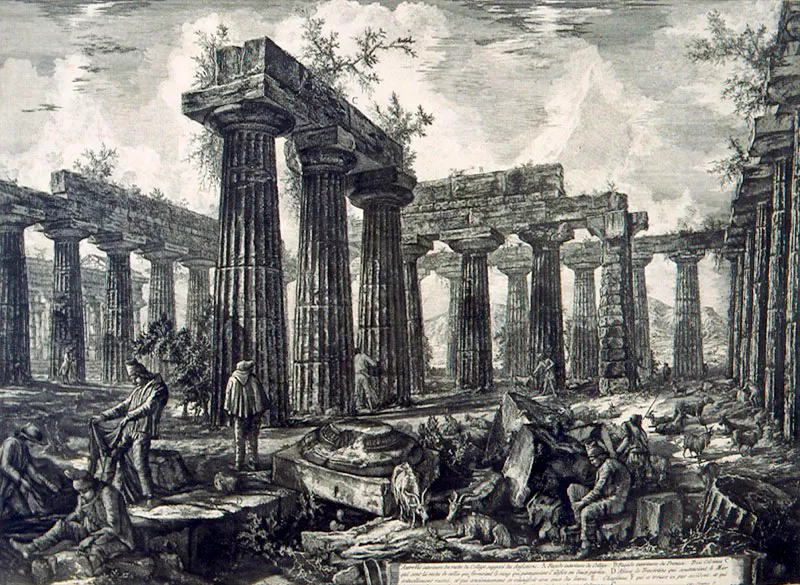 Giovanni Battista Piranesi / Maiano di Mestre (Italia), 1720 - Roma (Italia), 1778 / Grabador Francesco Piranesi / (Italia Ca. 1758 - 1810)/ Otra vista interior de las ruinas del Colegio Electoral /1745 - 1761 / Grabado en metal sobre papel / 64 x 86 cm / Registro 2020 / Ingreso a la colección: diciembre de 1987
