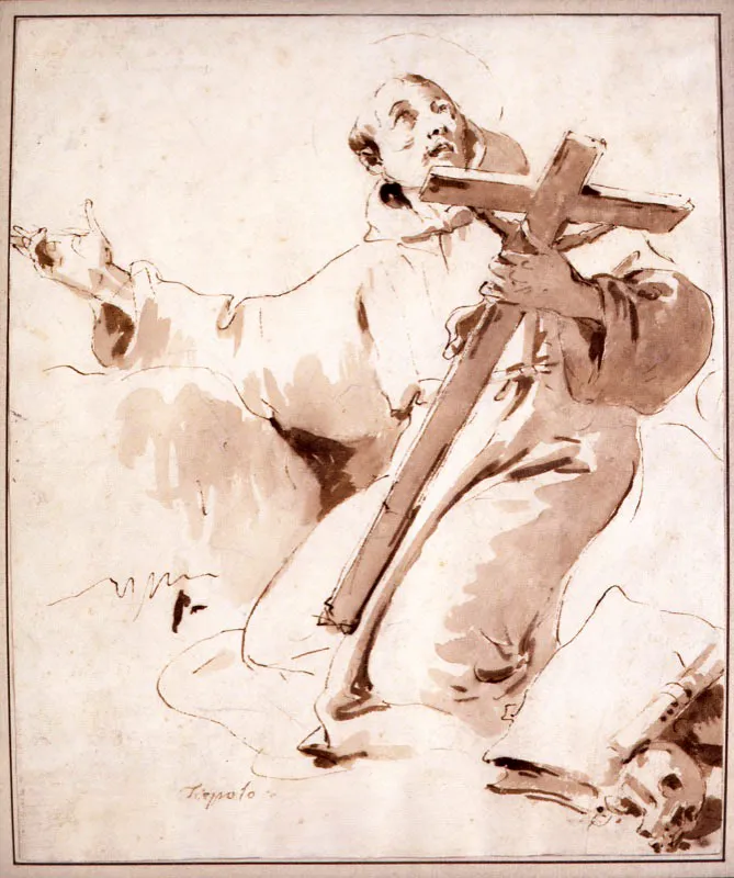 Giovanni Battista Tiepolo (Giambattista Chiepoletto) / Venecia (Italia), 1696 - Madrid (Espaa), 1770 / Santo en xtasis / Siglo xviii / Aguada y tinta sobre papel / 24,6 x 22,2 cm / Registro 3432
Ingreso a la coleccin: marzo de 2001 