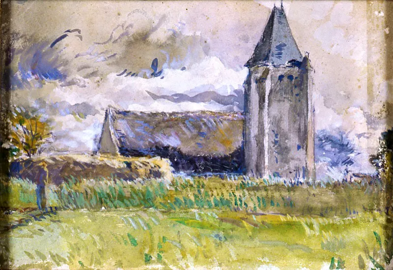 Paul Gauguin / Pars (Francia), 1848 - Hiva-Oa (Islas Marquesas), 1903 / Iglesia rural / 1875 / Acuarela sobre papel / 18 x 26 cm / Registro 3906 / Ingreso a la coleccin: mayo de 2003 