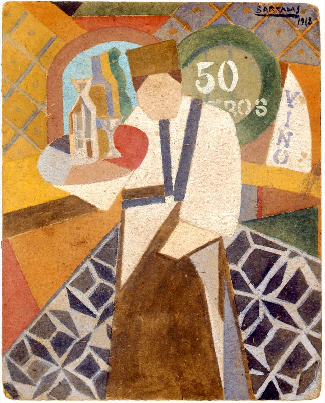 Rafael Barradas / Montevideo (Uruguay), 1890 - 1929 / Camarero / 1918 / Témpera sobre cartón / 31 x 25 cm / Registro 4125 / Ingreso a la colección: noviembre de 2004