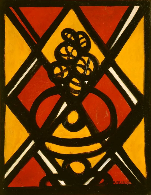 Amelia Peláez / Yaguajay, Las Villas (Cuba), 1896 - La Habana (Cuba), 1968 / Flores / 1963 / Óleo sobre tela / 48 x 38 cm / Registro 4252 / Ingreso a la colección: diciembre de 2005 / Donación parcial Fundación Amigos de las Colecciones de Arte del Banco de la República