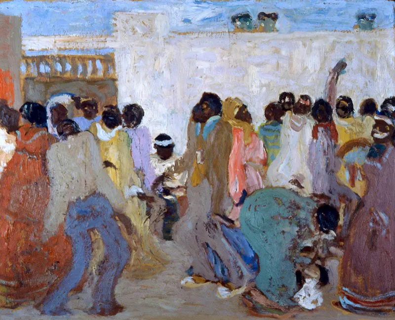 Pedro Figari / Montevideo (Uruguay), 1861-1938 / Candombe / Ca. 1921 / leo sobre cartn / 86 x 105,5 cm / Registro 2908 / Ingreso a la coleccin: noviembre de 1997 