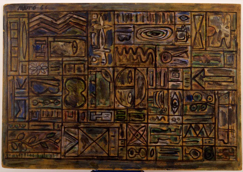 Francisco Matto / Montevideo (Uruguay), 1911 - 1995 / Constructivo en verde / 1966 / leo sobre cartn / 99 x 69,5 cm / Registro 3853 / Ingreso a la coleccin: noviembre de 1996 