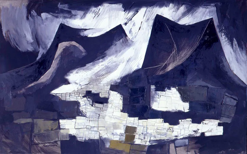Oswaldo Guayasamín / Quito (Ecuador), 1919 - Baltimore, Maryland (Estados Unidos), 1999 / Paisaje / Sin fecha / Óleo sobre tela / 70 x 110 cm / Registro 0312 / Ingreso a la colección: mayo de 1975