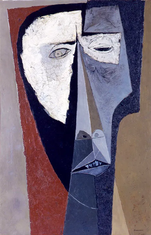 Oswaldo Guayasamín / Quito (Ecuador), 1919 - Baltimore, Maryland (Estados Unidos), 1999 / Cabeza de hombre llorando / 1957 / Óleo sobre tela / 105 x 70 cm / Registro 0200 / Ingreso a la colección: noviembre de 1960