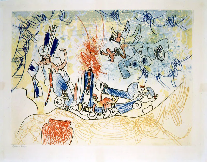 Roberto Matta / Santiago (Chile), 1911 - Civitavecchia, Roma (Italia), 2002 / Sin título 1 / Sin fecha / Litografía en color sobre papel / 49 x 60 cm / Registro 0435 / Ingreso a la colección: enero de 1973