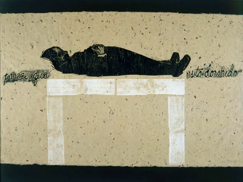 Antonio Martorell / Santurce (Puerto Rico), 1939 / Velorio / 1972 / Xilografía / 76 x 101 cm / Registro 0370-4 / Ingreso a la colección: septiembre de 1972