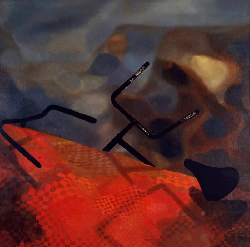 Nemesio Antúnez / Santiago (Chile), 1918 - 1993 / Bicicletas de invierno / 1966 / Óleo sobre tela / 127 x 127 cm / Registro 0274 / Ingreso a la colección: abril de 1967