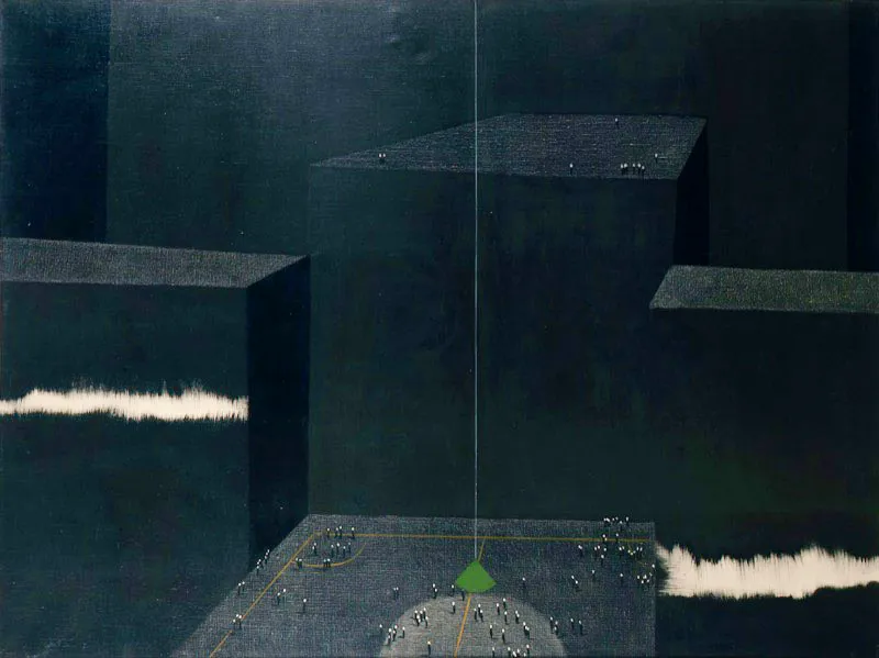 Nemesio Antúnez / Santiago (Chile), 1918 - 1993 / Nueva York, N. Y. 10006 / 1968 / Óleo sobre tela / 95 x 126 cm / Registro 0531 / Ingreso a la colección: marzo de 1975