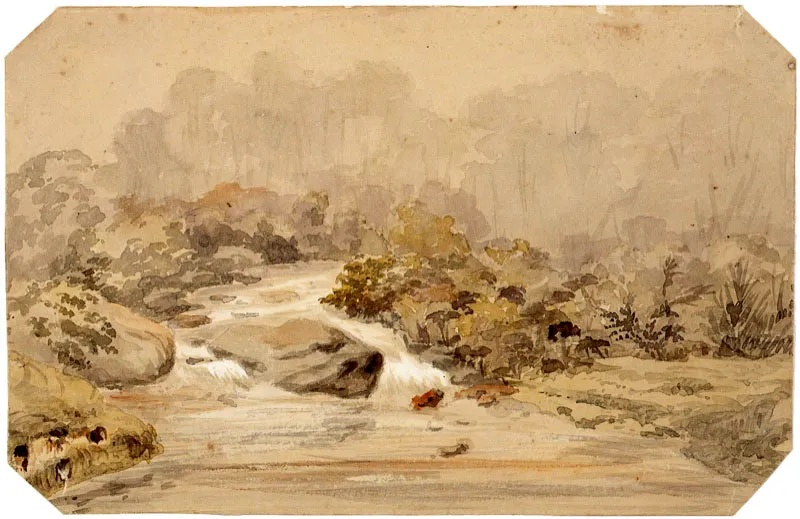 Henry Price / Londres (Inglaterra), 1819 - Brooklyn, Nueva York (Estados Unidos), 1863 / Río San Juan cerca a Toche / (Provincia de Córdoba) / 1852 / Acuarela sobre papel / 15,9 x 24,5 cm / Registro: 4311 / Ingreso a la colección: noviembre de 2006