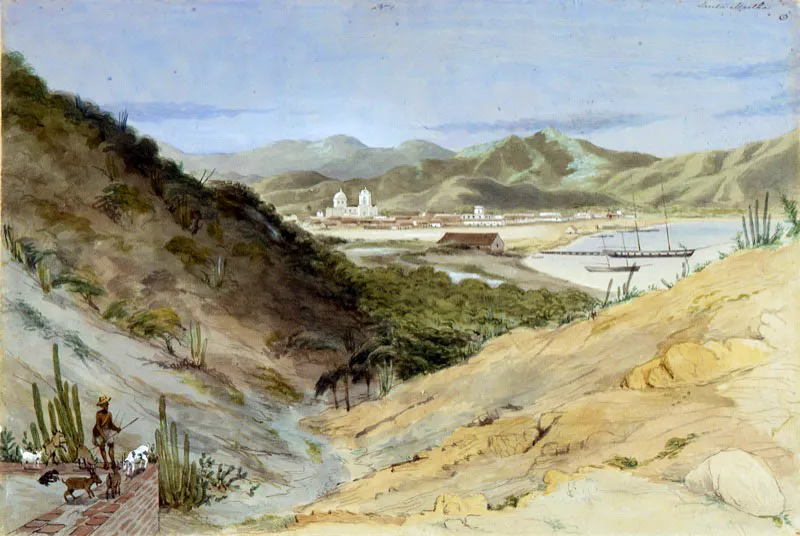 Edward Walhouse Mark / Málaga (España), 1817 - Norwood (Inglaterra), 1895 / Santa Marta / 1843 - 1856 / Acuarela sobre papel / 34,9 x 50 cm / Registro 0005 / Ingreso a la colección: diciembre 1957