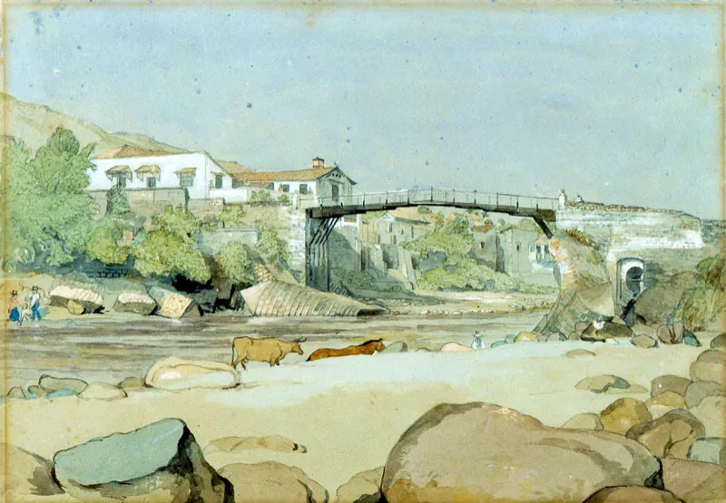 Edward Walhouse Mark / Málaga (España), 1817 - Norwood (Inglaterra), 1895 / Puente sobre el Gualí. Honda / 1843 - 1856 / Acuarela sobre papel / 16,9 x 25 cm / Registro 0022 / Ingreso a la colección: mayo 2005