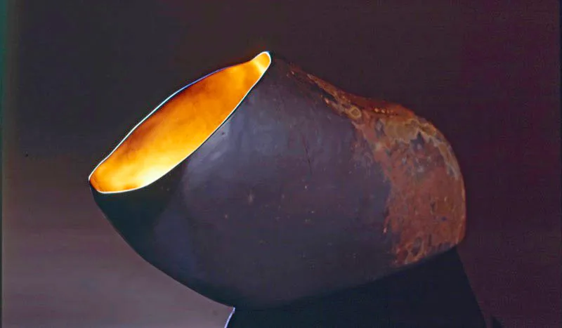 FÓSIL.
2001.
Lutita y fuego.
83 x 40 x 19 cm aprox.