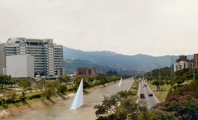 GAVIAS.
1997.
Proyecto.
Concreto, acero y fibra de vidrio.
9 x 5 x 1,5 m aprox. c/u