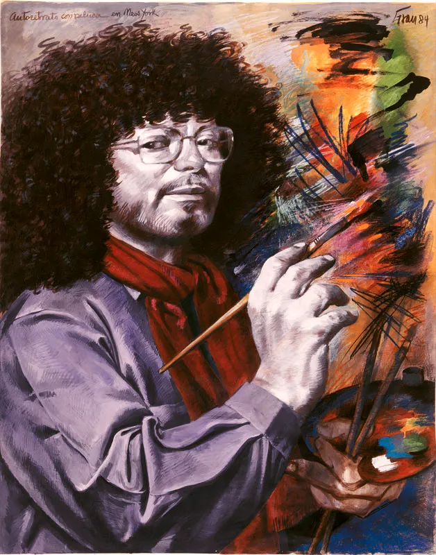 Enrique Grau / Autorretrato con peluca en New York / 1984 / Mixta / 146 x 116 cm Óscar Monsalve