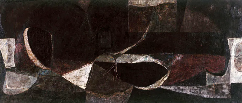 Armando Morales / Fruta nocturna / 1957 / Óleo sobre lienzo / 40 x 95 cm Óscar Monsalve