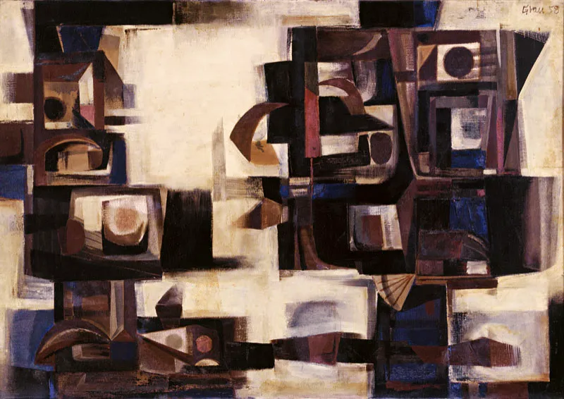 Enrique Grau / Composicin abstracta / 1958 / leo sobre lienzo / 79 x 115 cm  scar Monsalve