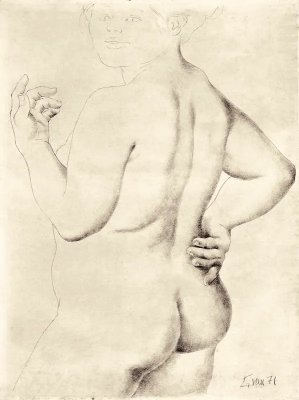 Enrique Grau / Desnudo femenino / 1971 / Dibujo/ 94 x 71 cm scar Monsalve