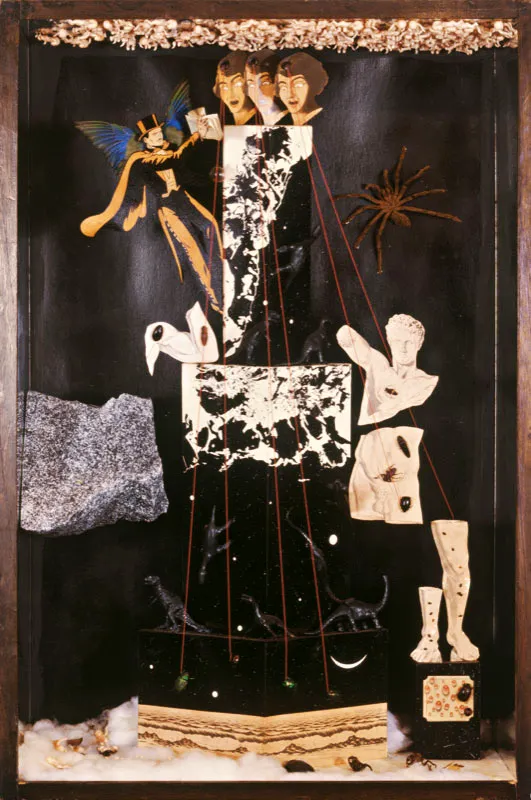 Álvaro Barrios / Sin título / 1974 / Mixta, collage y dibujo sobre papel y luz eléctrica / 30 x 81 x 35 cm Óscar Monsalve