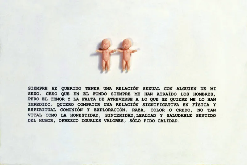 Gustavo Turizo / Reglas de conducta / 1993 - 2000 / Impresión láser / Papel fotográfico y objetos / 5 retablos de 20 x 30 cm c/u Óscar Monsalve