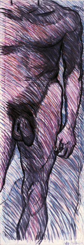 Celuso Castro / Desnudo / 1983 / Pastel sobre lienzo / 200 x 69,5 cm scar Monsalve