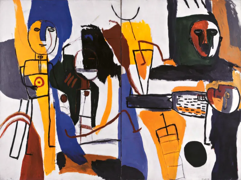 María Teresa Viecco / Sin título / 1990 / Díptico / Óleo sobre lienzo / 194 x 260 cm Óscar Monsalve