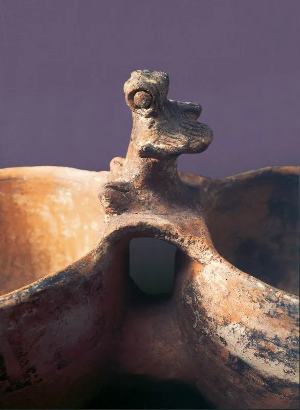 Esta ornamentación proviene de una tradición de arte rupestre muisca, como anota Guillermo Hernández Rodríguez en el libro ya citado, “Suelen hallarse también las mismas formas o figuras talladas en rocas. En Facatativá las piedras de Tunja, con sus corpulentas masas geológicas, aparecen tatuadas con estas pinturas a tinta roja encendida, como testimonios callados, como garabatos prehistóricos que muestran la huella que dejó un pueblo en su peregrinación de siglos. Por su distribución irregular, por la falta de relación de unas imágenes con otras no parece que podamos calificar estos trabajos sobre piedra como jeroglíficos. Podría sugerirse que son modelos rústicos de dibujos para estampar las telas, ya que las crónicas dicen que Bochica enseñó a los chibchas a hilar el algodón y a hacer mantas, habiéndoles dejado las muestras de los dibujos pintadas en las rocas para que no las olvidaran”.