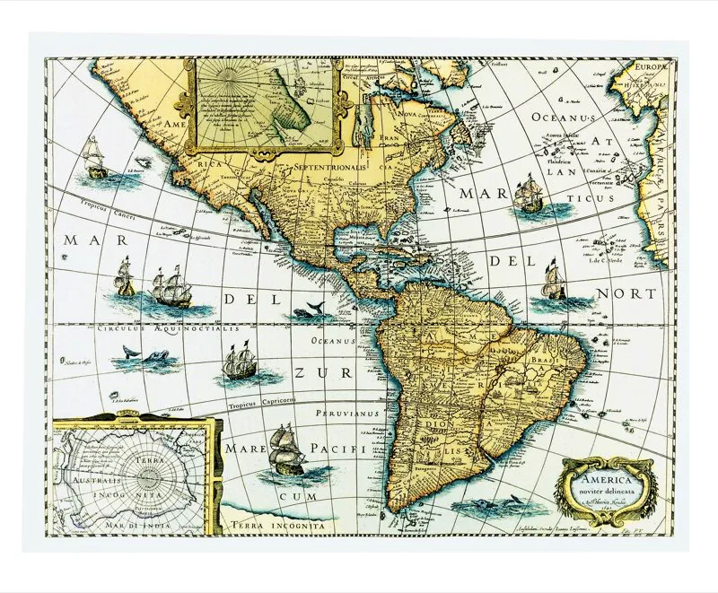 Henricus Hondius, Atlas Novus. Visin de Amrica en el siglo xvii.  1641, msterdam. 