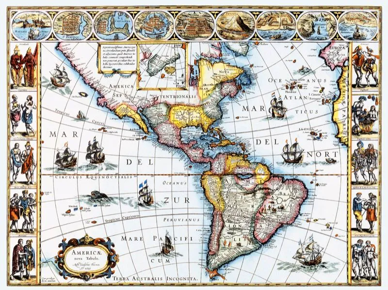 Willem Janszoon Blaeu, Théâtre du monde, América y americanos en el siglo xvii. 1630, Ámsterdam.