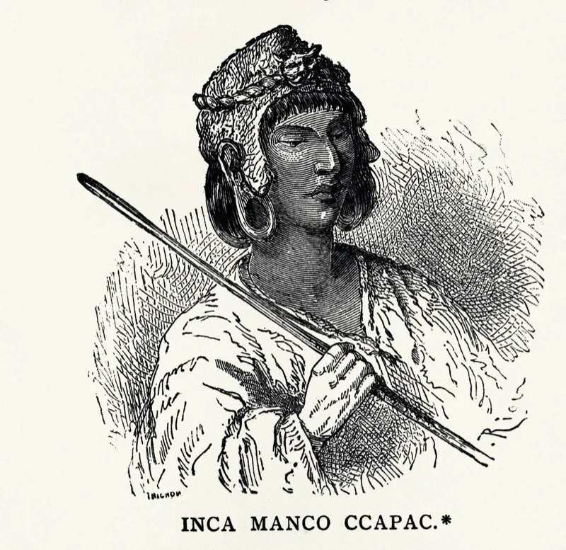 Sucesor de Atahualpa, su hermanastro el inca Manco Capac II fue entronizado por Francisco Pizarro, con quien se ali para luchar contra los incas de Quito, que clamaban venganza por el asesinato de Atahualpa. Manco Capac se reconoci vasallo del emperador Carlos V. Muri en Vilcabamba en 1544. Este grabado representa a Manco Capac II, con atuendo de guerra. 