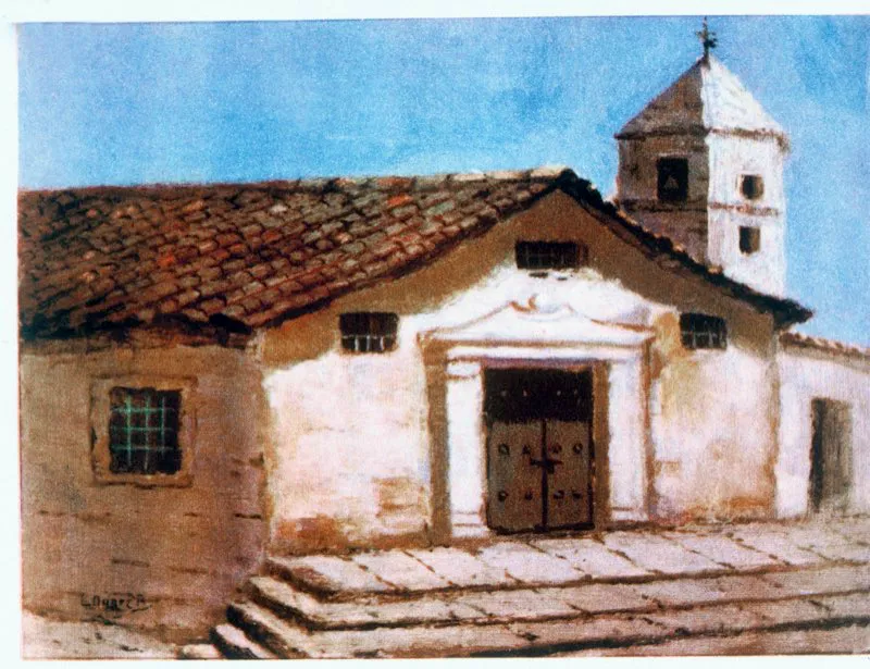 Tercera catedral de Santafé, que sería reemplazada por la estructura definitiva en 1815.